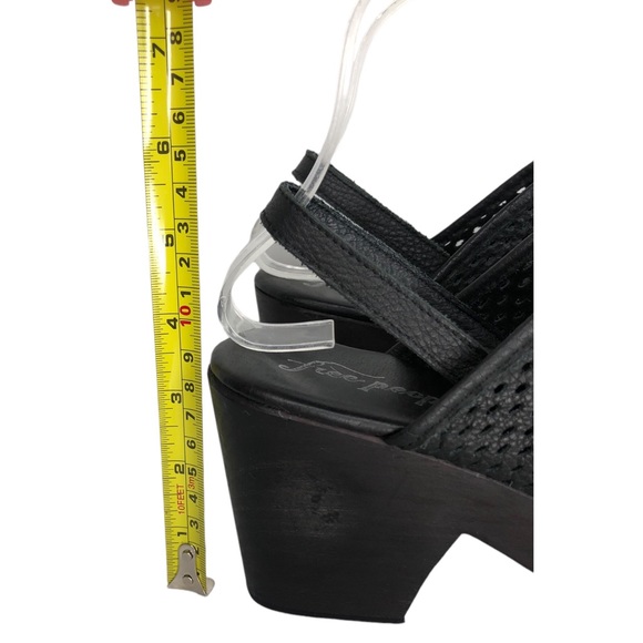 Free People Logan Perforated Leather Wooden Platform Clogs - Picture 9 of 12